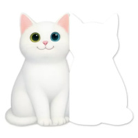 Открытка фигурная б/т "Котик" белый с конвертом