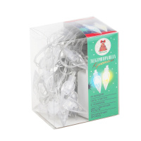 Гирлянда улич. электрическая 4м 20LED светодиодная "Кристалл" прозрач. шнур, 220В, мультицвет