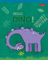 Тетрадь А5 12л кл. Hatber "Hello Dino" 5 диз.в спайке, тисн., белизна 98%