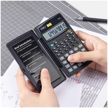 Калькулятор   8+2 разр. Deli  научный, черный E1711