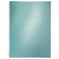 Тетрадь А4  96л кл. гребень бумвинил Hatber "METALLIC Мята"