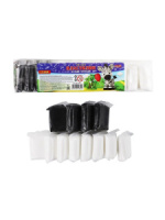 Пластилин супер легкий БЕЛЫЙ и ЧЕРНЫЙ 12шт*10гр