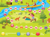 Игра с фишками 580*420 мм "В лесу"  в коробке 5+