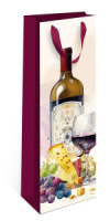 Пакет подар. бумажн. 36*12*8 см (под бутылку) "Вино"