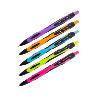 Ручка шариковая автоматическая Berlingo "Color Zone" синяя, 0,7мм, корпус ассорти