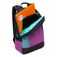 Рюкзак городской 24*37,5*12см Grizzly "Черный-бирюзовый" полиэстер