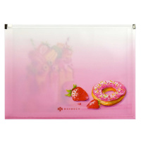 Конверт на молнии А4  Фруктовые милкшейки, 32,7*23,5*3,8см