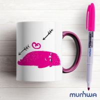 Маркер перманентный 1,5мм  розовый, пулевидный