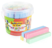 Мел цветной асфальт. 25шт. "Барбоскины", в ведерке