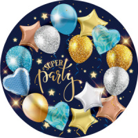 Тарелка бум. "Супер пати" 18см, 10шт/уп