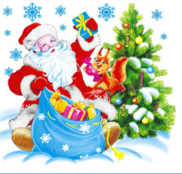 Салфетка "НГ Дед Мороз" 24*24см, 50 шт., 1слой