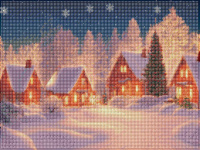 Мозаика алмазная по номерам на холсте 30*40см "Вечер зимой" с подрамником