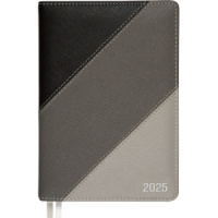 Ежедневник дат. 2025г А5 deVENTE Trio 336стр., серая гамма , тв. комбин. обложка,кожзам., 70гр/м2