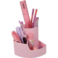 Подставка наст. "Corner" 11,5*11,5*12см , пластиковая, цвет розовый