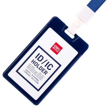 Бейдж 54х89 мм. вертик., акрил/пластик без крепления, темно-синий