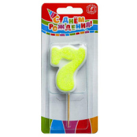 Свеча-цифра "7" сахарная, 4см