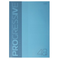 Тетрадь А4  48л кл. скоба Hatber  пласт.обл. "PROGRESSIVE. Бирюзовая"