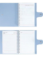 Ежедневник дат. 2026г. А5 168л. кожзам, гребень "Поехали. Голубой" клапан, стикеры