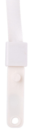 Лента для бейджа длина-45см с пласт прищепкой, нейлон, белая