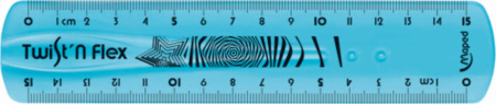 Линейка 15 см, цв.тонир, гибкая, неломающаяся, с двойной градуировкой