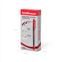 Маркер перманентный двухсторонний  0,45мм и 1,65мм , красный