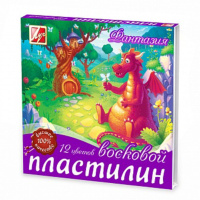 Пластилин 12цв 210гр. Фантазия, восковой, со стеком, карт.упак.