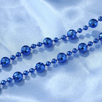 Бусы декоративные  2,7м, с шарами разных диаметров, синий