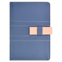 Ежедневник-органайзер недат А6+ кожзам., тв.пер., 120л. "Апперт сизо-синий" застежка