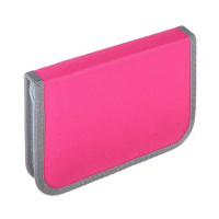 Пенал 1 отд. (190*130*27) молния, ткань "Розовый-серый"