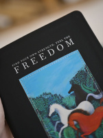 Ежедневник дат. 2026г А5 176л., кожзам, интегр.пер. "Art. Черный" нашивка, ляссе