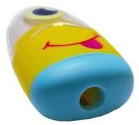 Точилка и ластик 2 в 1 пласт.с контейнером  1 отв., Monsters