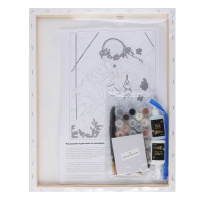 Картина по номерам на холсте с поталью 40*40см "Девушка с волком"