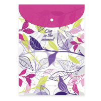 Конверт на кнопке  с рисунком 240*330мм, Разноцветные листья