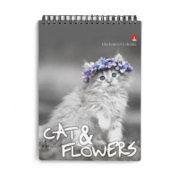 Блокнот А6  40л гребень "Котята" клетка