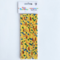 Трубочка д/коктейля бумажные "Конструктор" 12шт