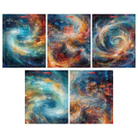 Тетрадь А5  96л ЛИН. Полиграф Принт "Вихри цвета" УФ-лак, белизна 100%