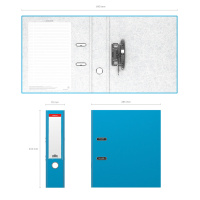 Регистратор А4 70мм, Neon, голубой