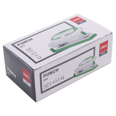 Дырокол Deli  10 лист., металл, ассорти