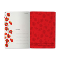 Записная книжка А5  40л. картон, мягк.пер. "Flora. Маки" кл.