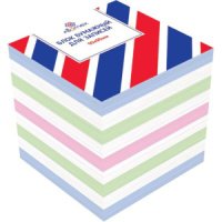 Блок бумаги для записи  (90*90*90мм) цветной, 65г/м2