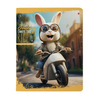 Тетрадь А5 48л кл. Альт "Пушистый байкер" УФ-лак, бел.100%