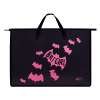 Папка А3 (450*330*90) с ручками, молния, пластик "Летучая мышь"