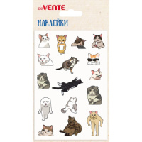 Наклейки декоративные объемные 10*15см  "Cat's memes",мягкие, многоразовые