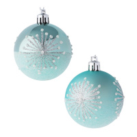 Набор елочных шаров 6 см, 6 шт., голубой, пластик