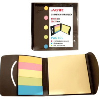 Закладки с липким краем (50*15мм;75*75мм)  5 цв, по 25л., ПАСТЕЛЬ