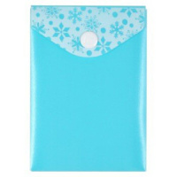 Конверт на кнопке А7  80*110мм COMIX голубой с узорами