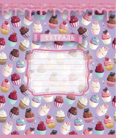 Тетрадь А5 12л кл. ПЗБМ "Пироженка" выб.УФ-лак, белизна 100%