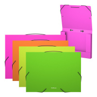 Папка на резинке А4 0,7мм Matt Neon, с ручкой, ассорти