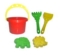 Набор игрушек. Ведро 1л, лопатка 13 см, грабли 13 см, 2 формочки