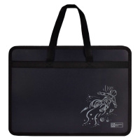 Папка А4 (340*250*95) с ручками, молния, пластик "Космонавт"